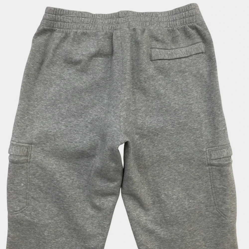 Nike Mens Y2K Cargo Sweatpants Gray Fleece Drawstring Casual Loose Baggy Large